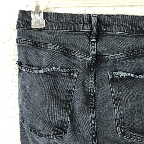 Agolde Jeans Womens 29 Black Charcoal Skinny Ankle Raw Hem Distressed Denim - Picture 15 of 16